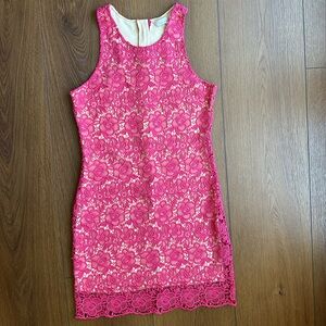 Lovers + Friends Pink Floral Lace Sheath Dress